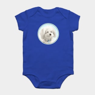 Coton de Tulear Painting - Cute Original Dog Art Baby Bodysuit